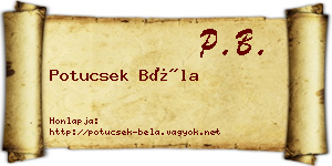 Potucsek Béla névjegykártya
