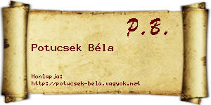 Potucsek Béla névjegykártya